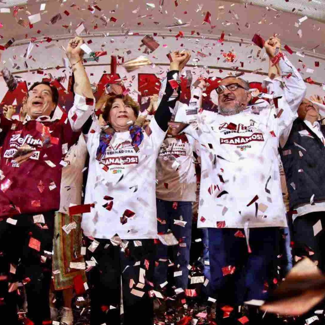 Delfina Gómez celebra su triunfo