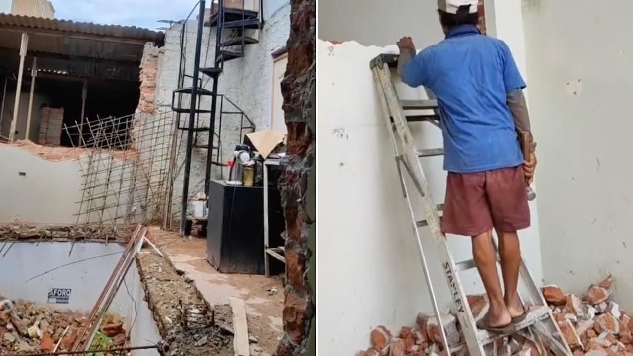 Hombre divorciado destruye la casa que hizo en terreno de sus exsuegros