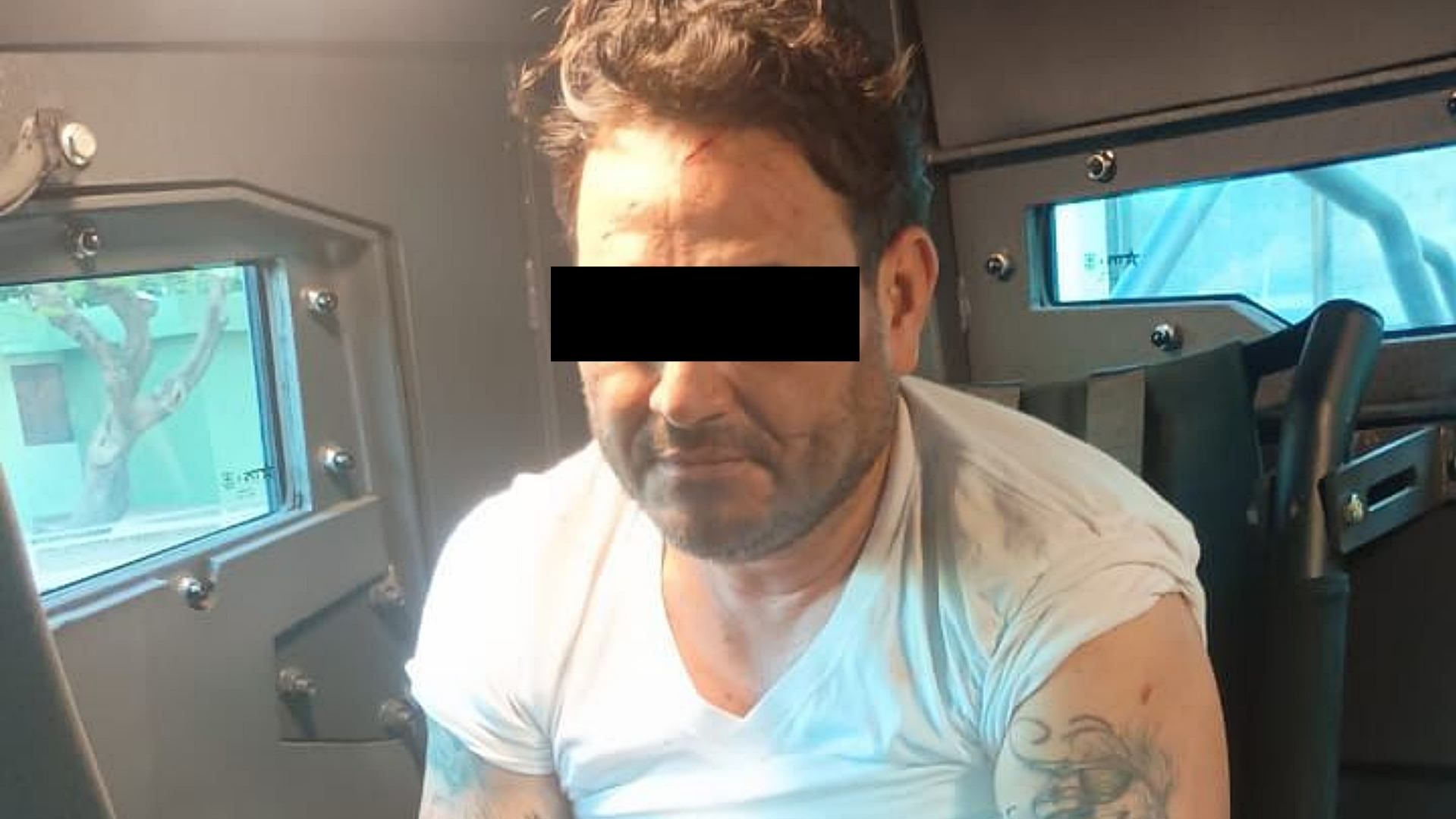 César Alejandro “N”, ‘El Botox’, detenido en Michoacán. Foto: Autoridades de seguridad