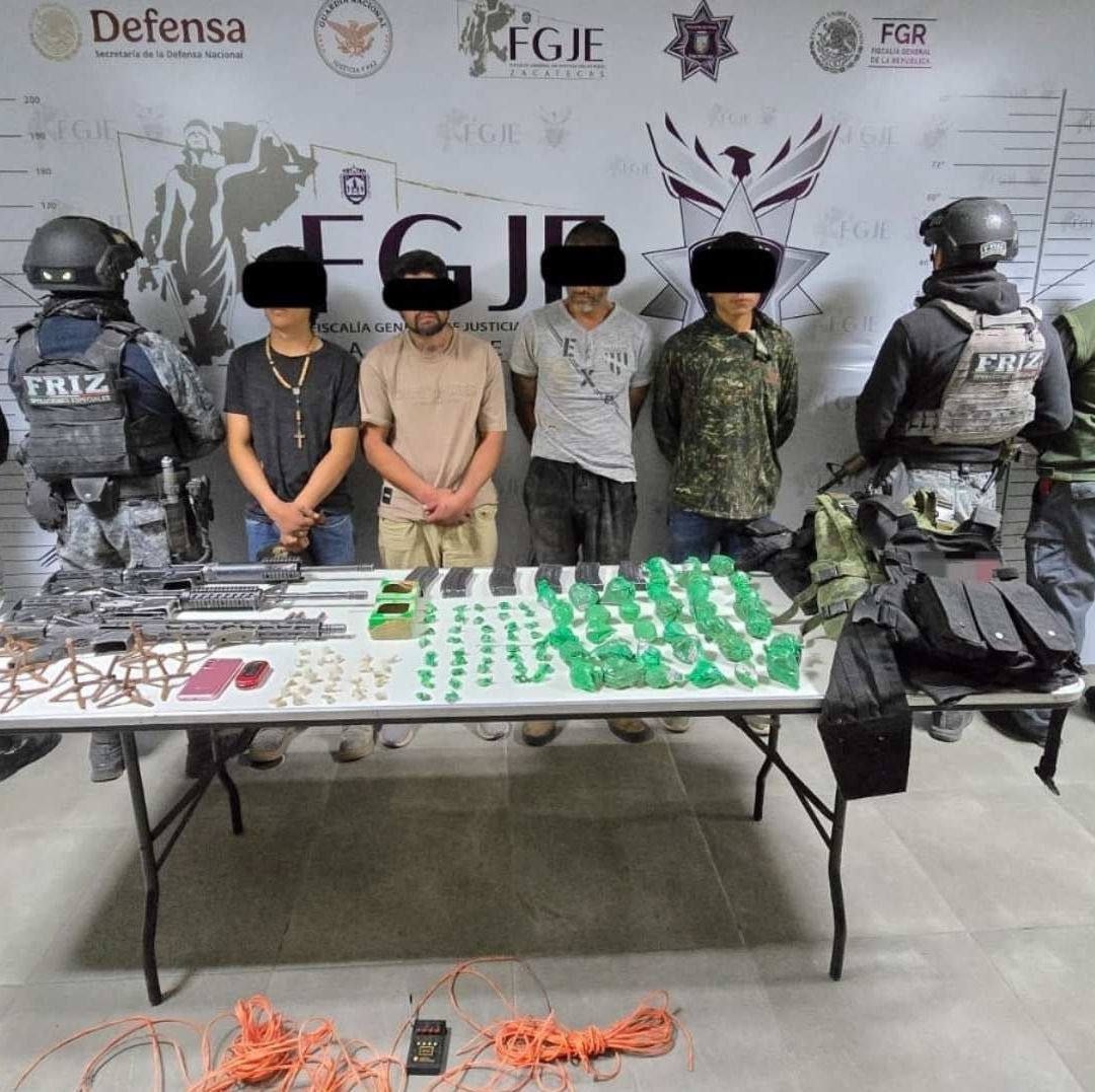 Personas detenidas luego de ataque en Zacatecas. Foto: SSP estatal