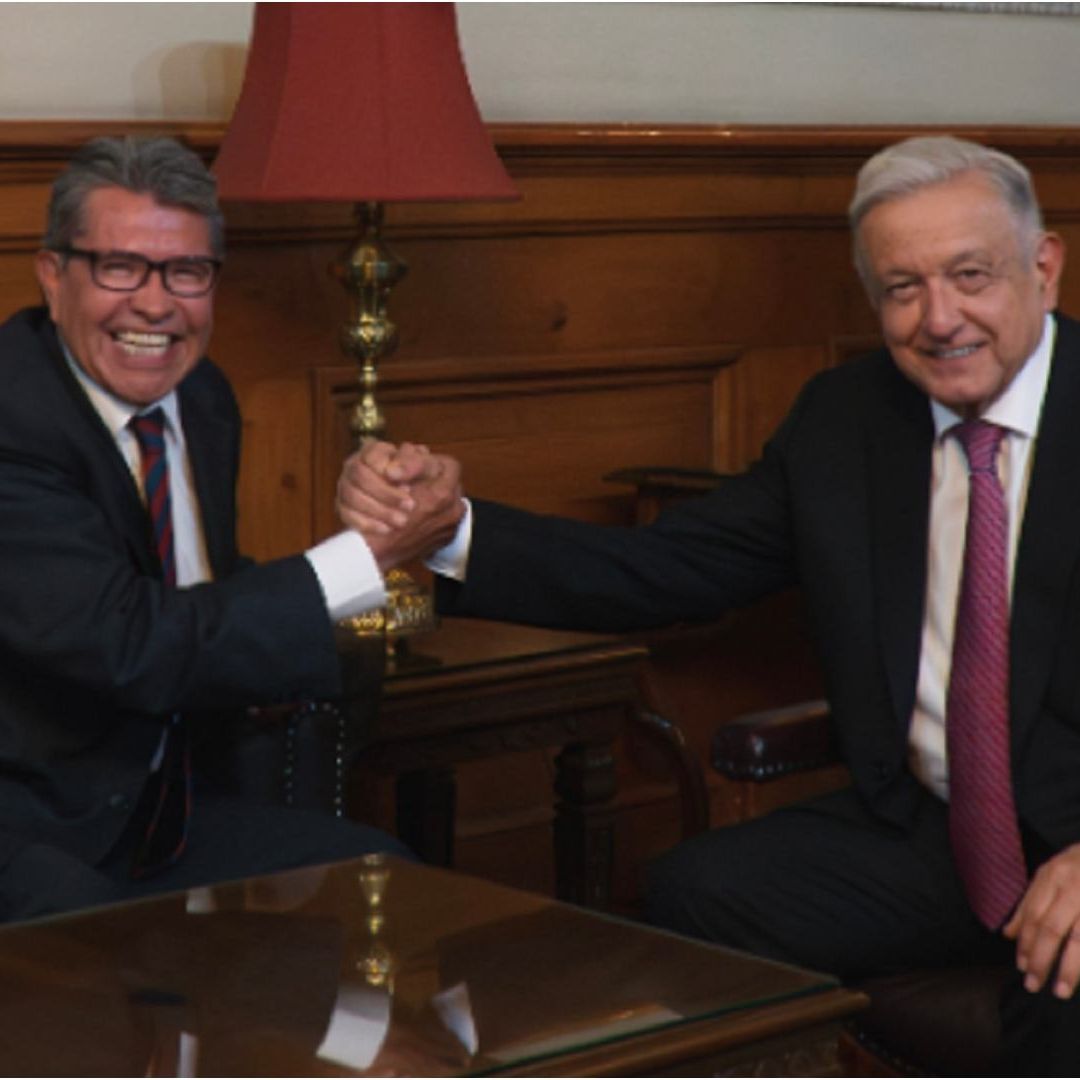 El presidente López Obrador y Ricardo Monreal