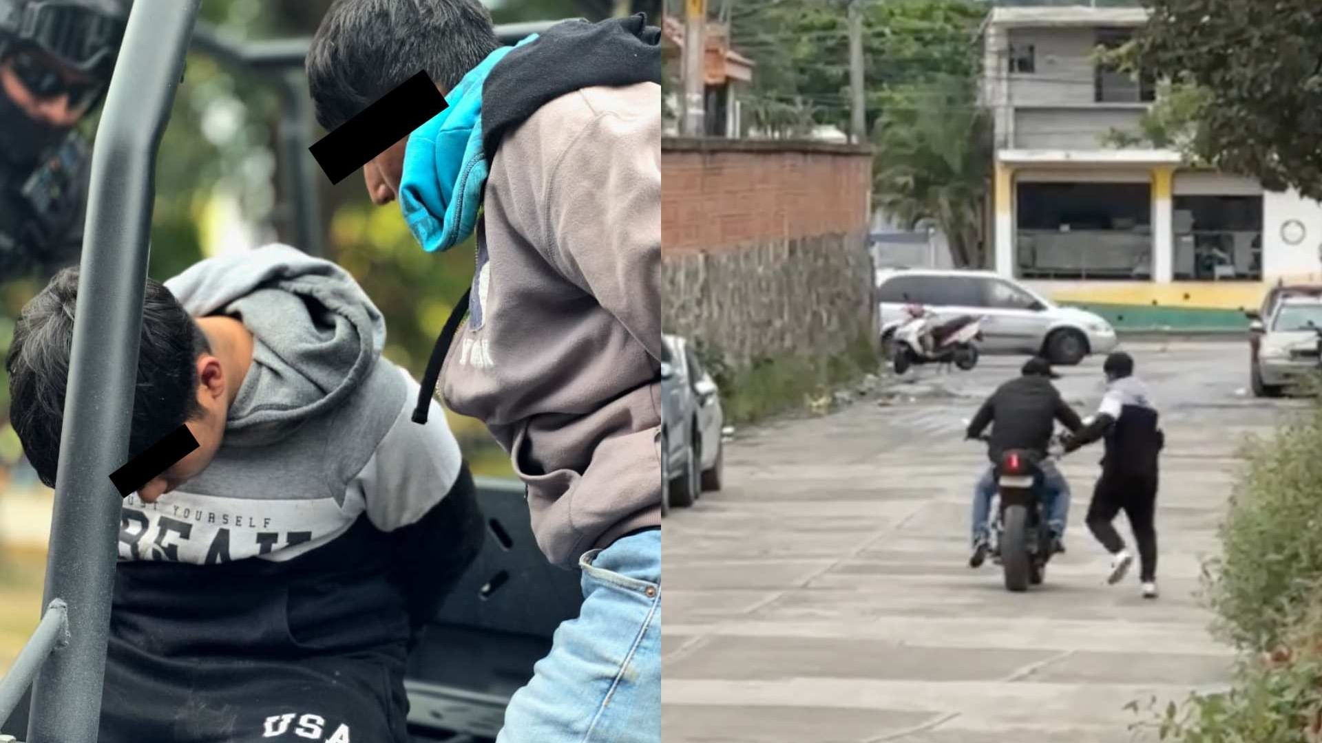 Capturan a dos presuntos ladrones de motocicletas al norte del estado de Veracruz.