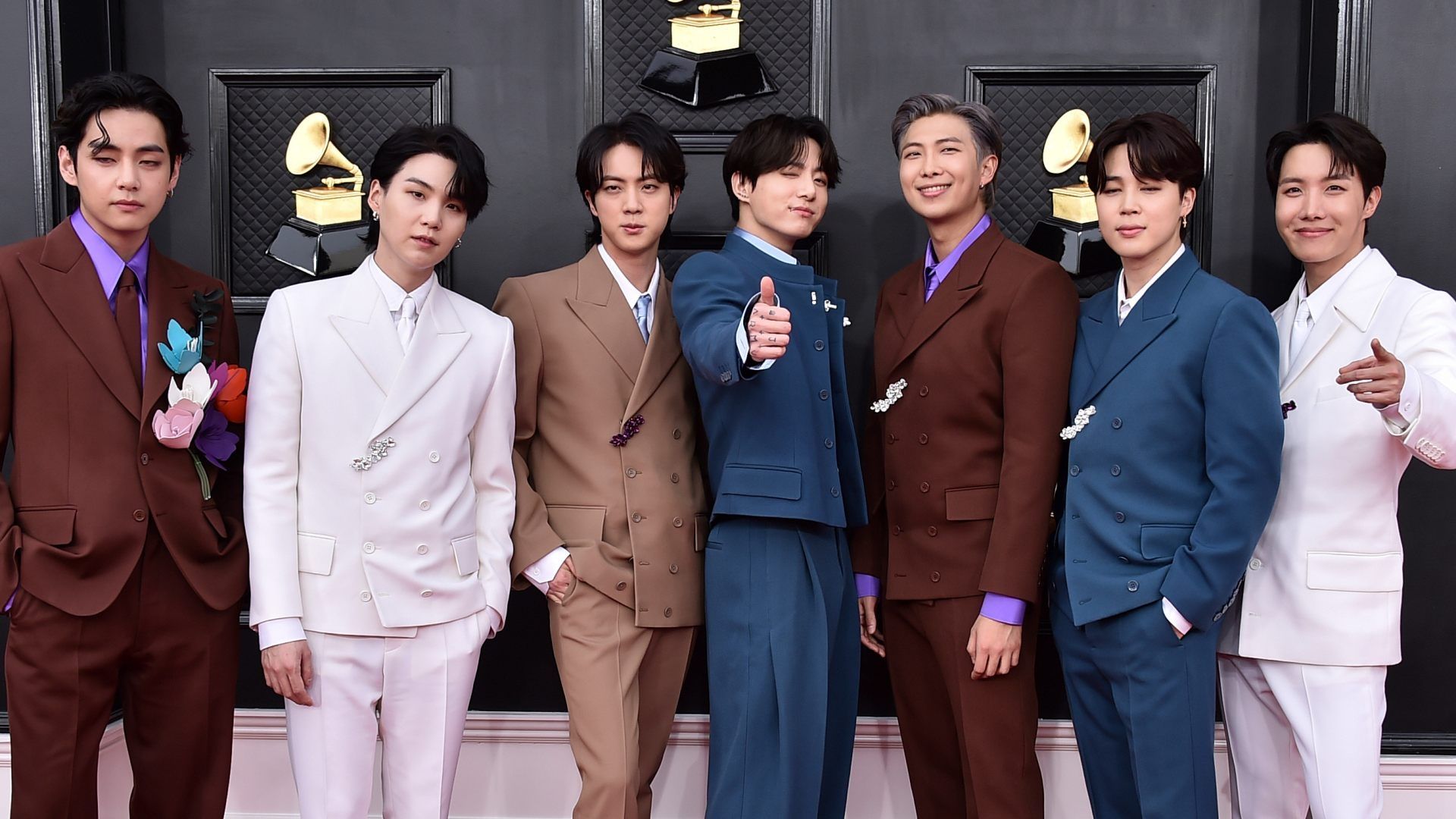 El grupo BTS en la 64 edición de los Premios Grammy en Las Vegas el 3 de abril de 2022. Foto: AP | Archivo