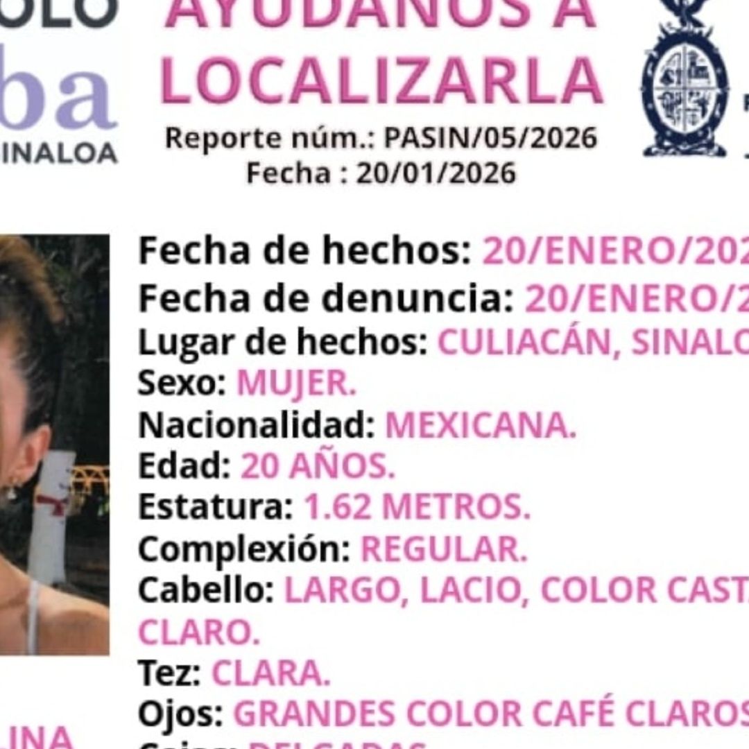 Emiten Ficha de Búsqueda por Nicholette Pardo, Privada de la libertad en Culiacán.