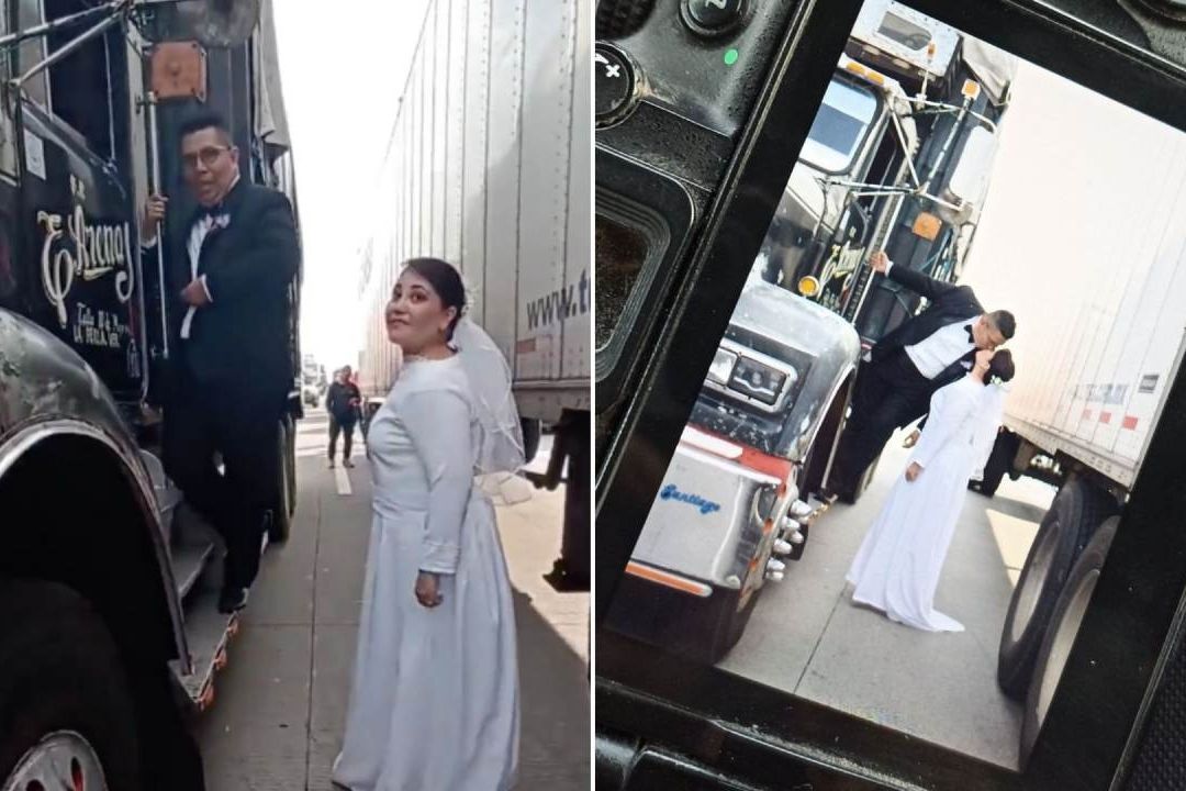 Novios Celebran Boda en Bloqueo de la México-Puebla; Arman Sesión de Fotos