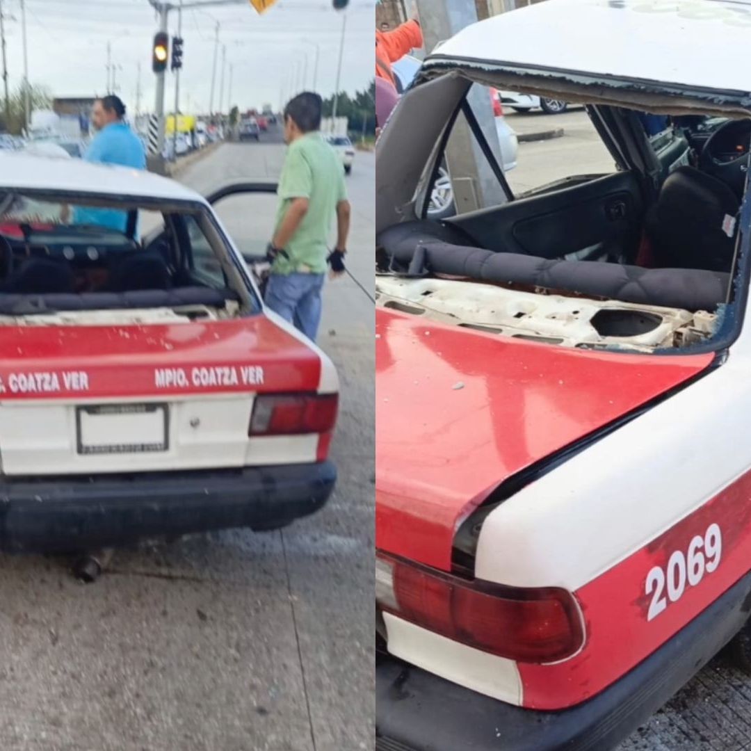 En el accidente participaron un vehículo particular y un taxi marcado con el número 2069 en donde viajaba la familia.