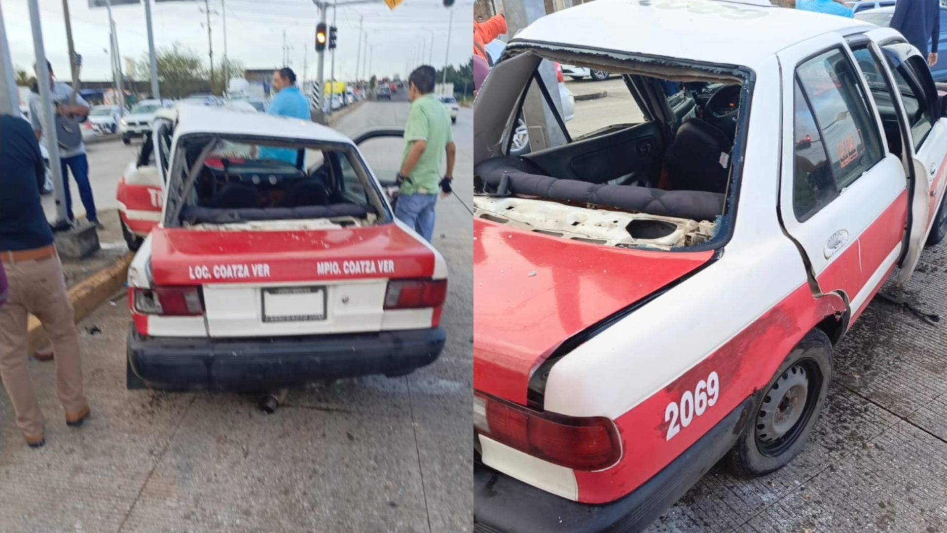 En el accidente participaron un vehículo particular y un taxi marcado con el número 2069 en donde viajaba la familia.
