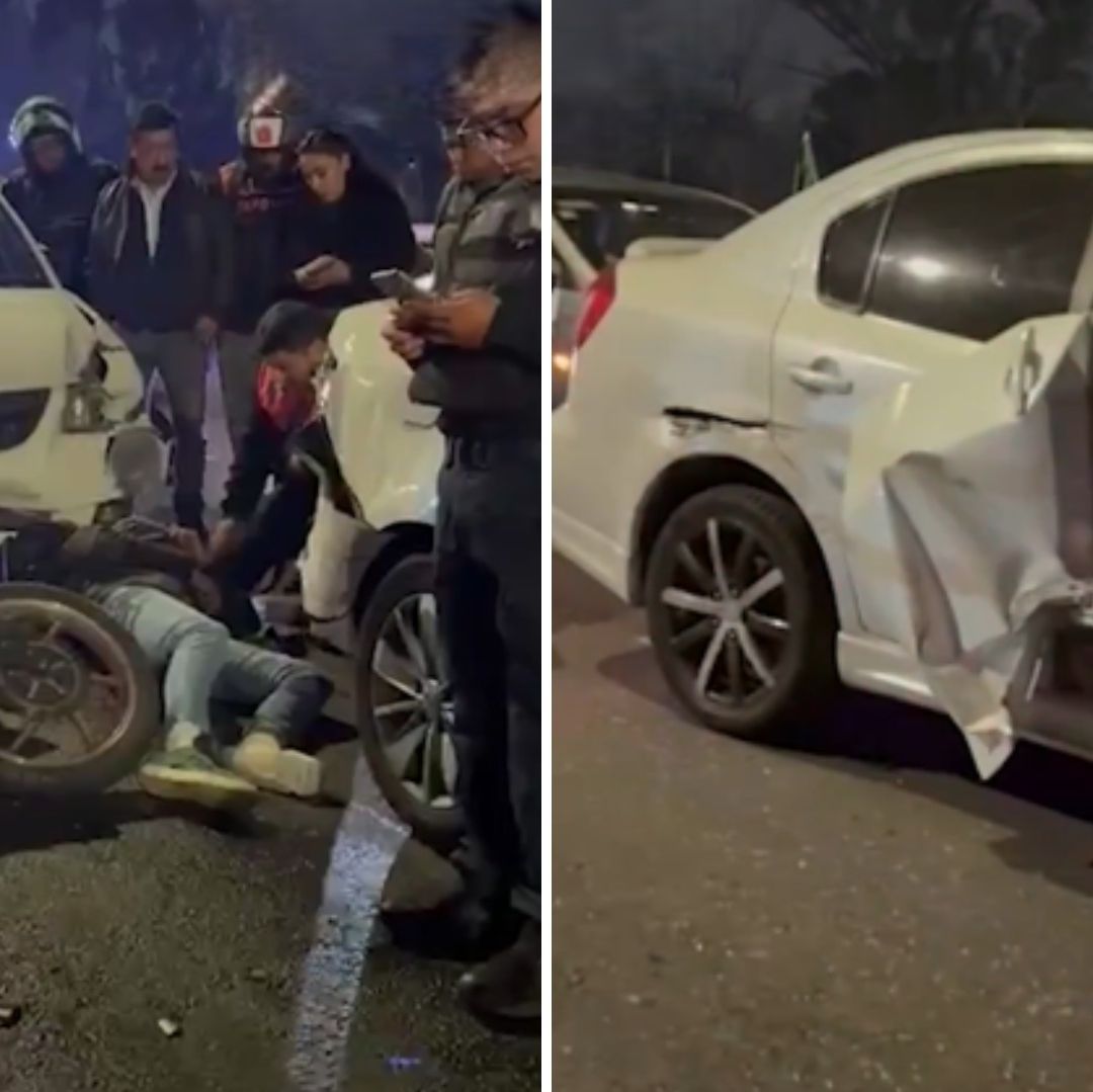 Motociclista Queda en Medio de Carambola y Sobrevive en Iztapalapa; Así Fue el Accidente
