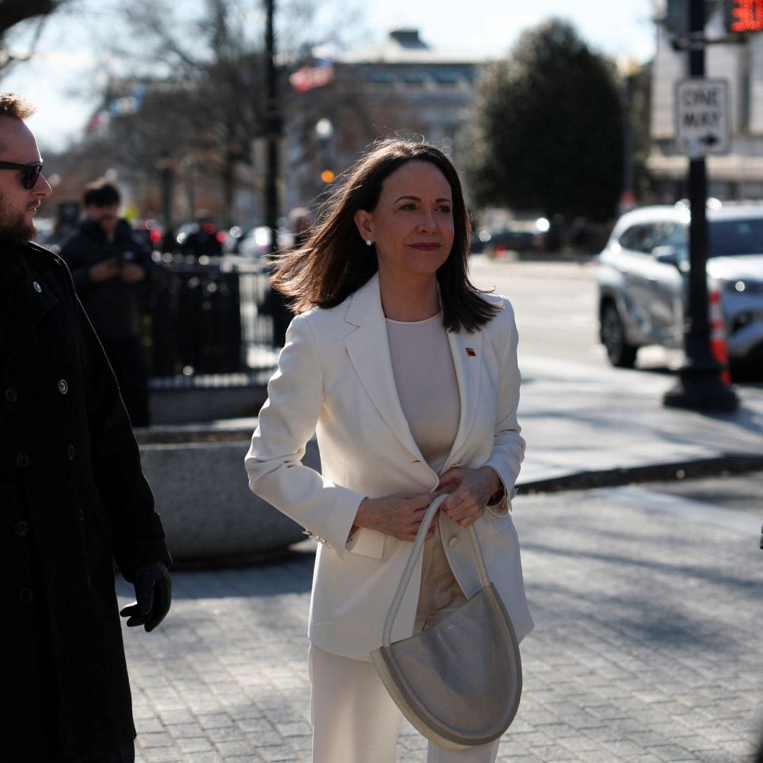 María Corina Machado a su llegada a la Casa Blanca