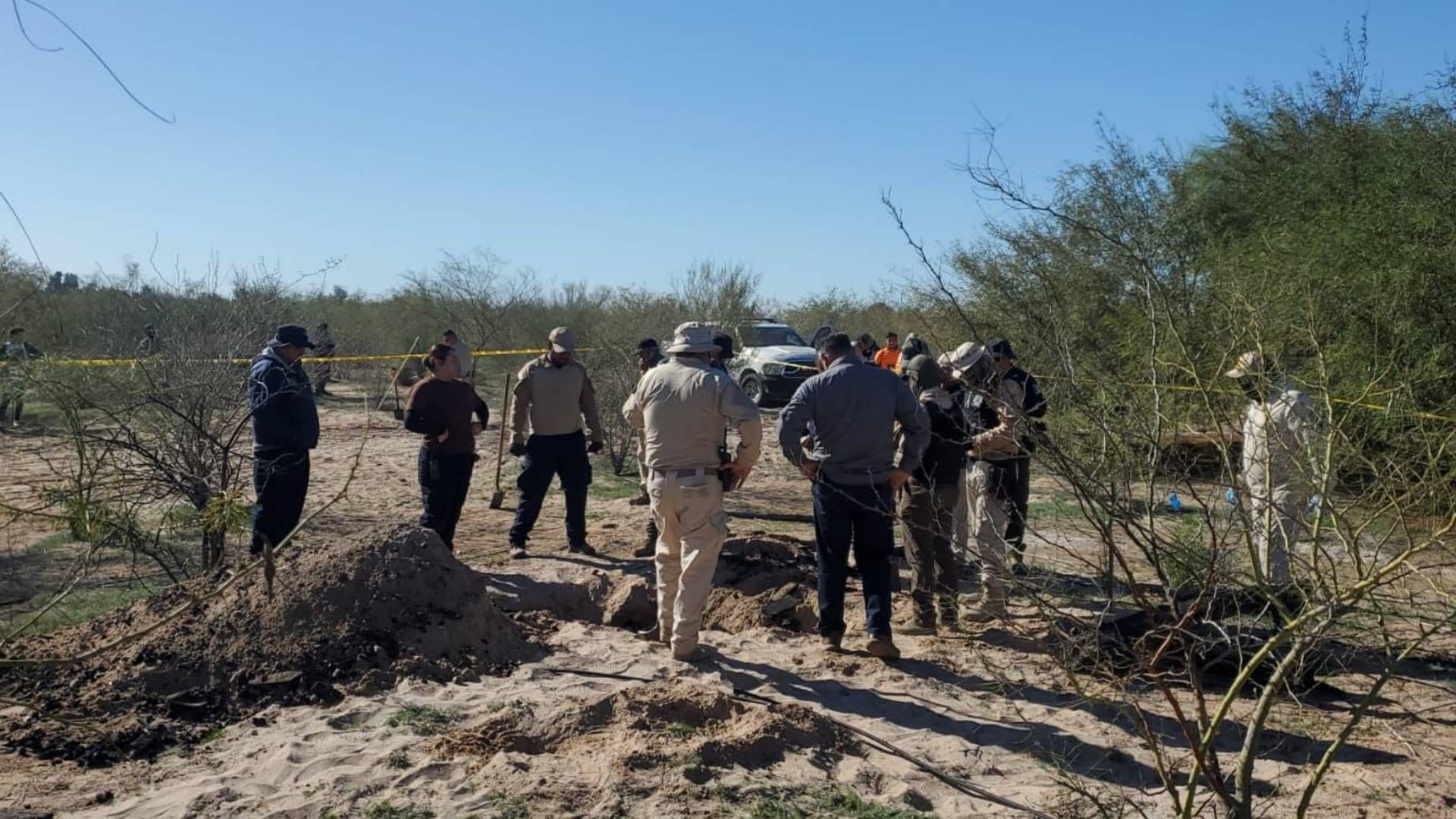 Las búsquedas continúan tras localizar restos humanos e indicios en el área de Miguel Alemán