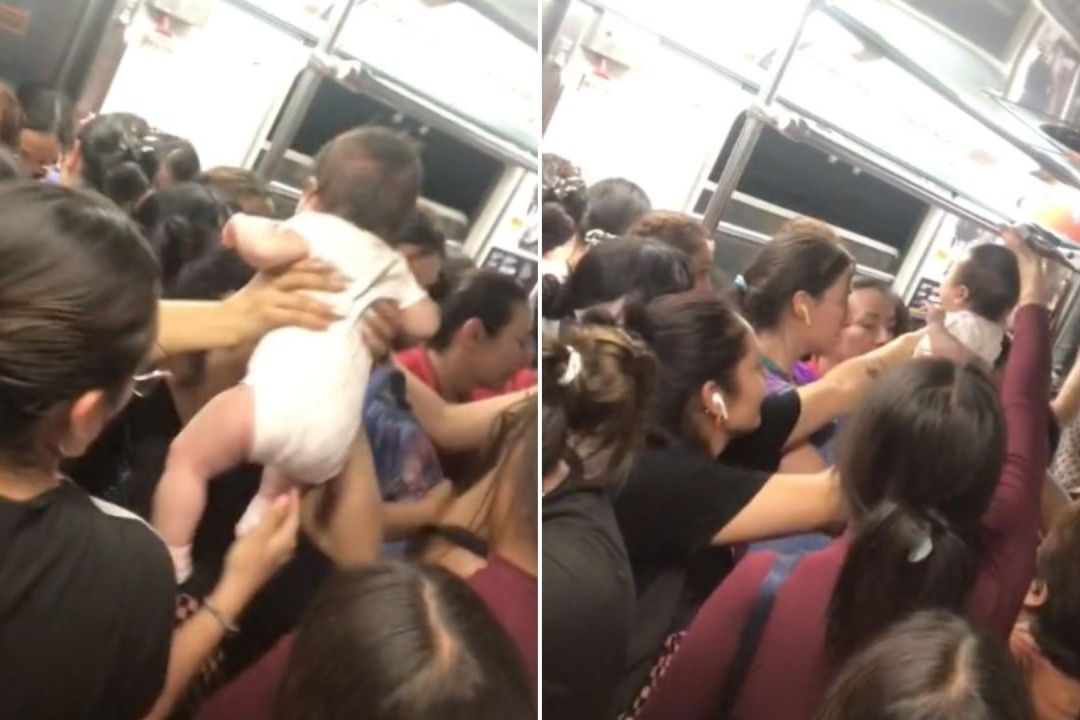 Video: Mujeres Pasa a Bebé de Mano a Mano en el Metro de CDMX
