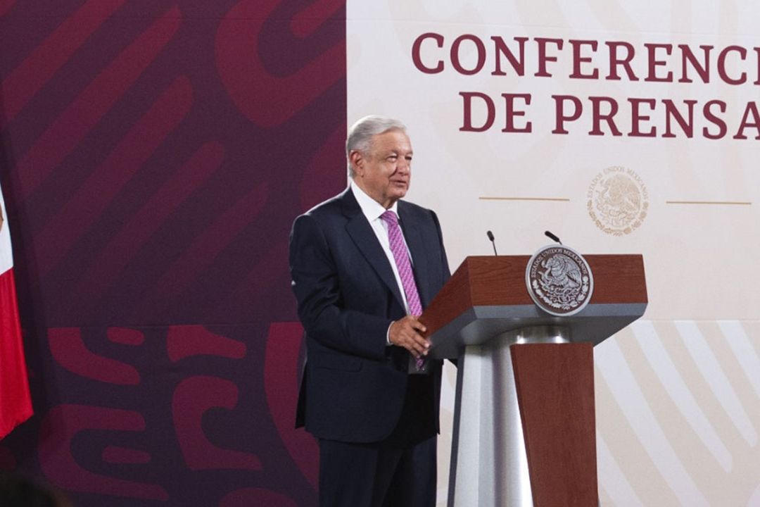 AMLO en rueda de prensa matutina en Palacio Nacional el 30 de junio de 2023