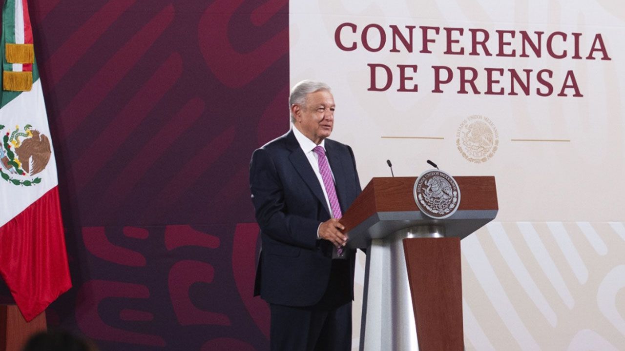 AMLO en rueda de prensa matutina en Palacio Nacional el 30 de junio de 2023
