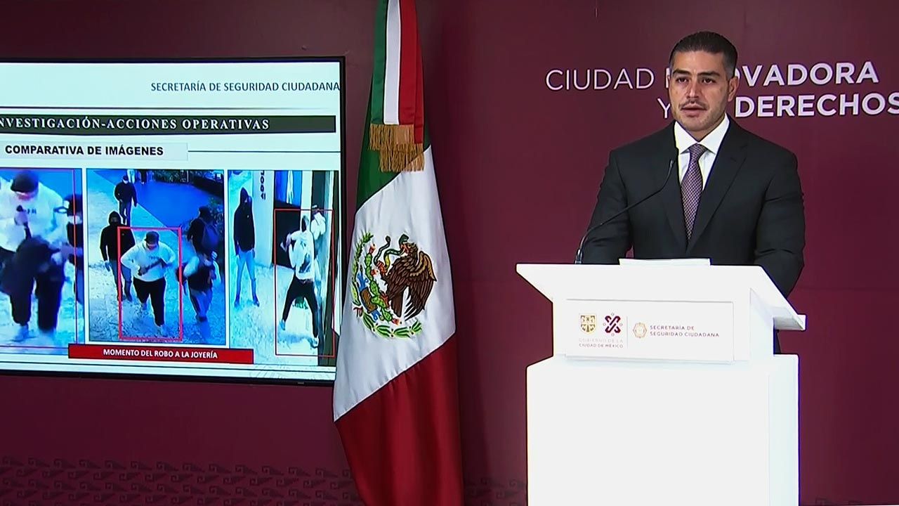 El secretario de Seguridad Ciudadana de la Ciudad de México confirmó que fue detenido durante un operativo el presunto autor intelectual del robo a una joyería en Plaza Antara