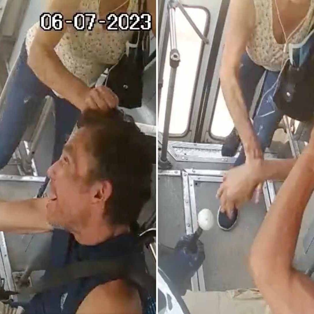 Video: Mujer Golpea a Chofer de Camión por No Bajarla Donde Ella Quería