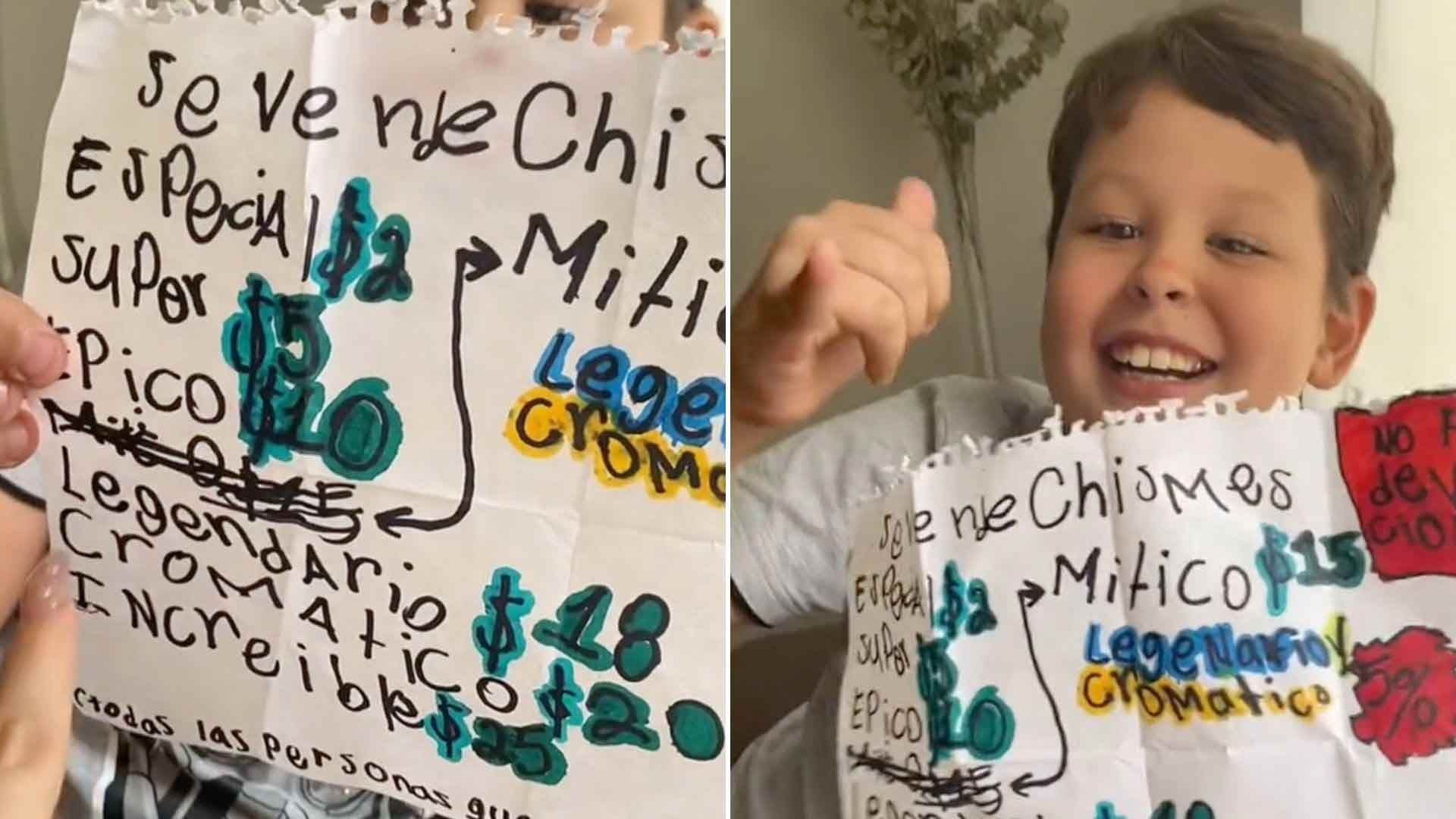 Video: Niño Vende Chismes y su Promoción se Hace Viral en TikTok