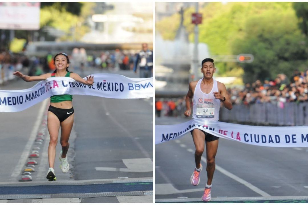 Los mexicanos Jesús Nava y Adela Honorato ganaron el Medio Maratón de la Ciudad de México con un tiempo de 1:05.58 y 1:15.16 segundos