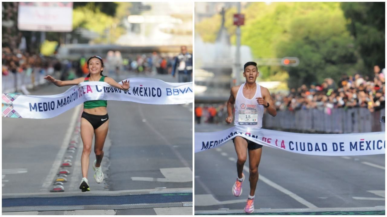 Los mexicanos Jesús Nava y Adela Honorato ganaron el Medio Maratón de la Ciudad de México con un tiempo de 1:05.58 y 1:15.16 segundos