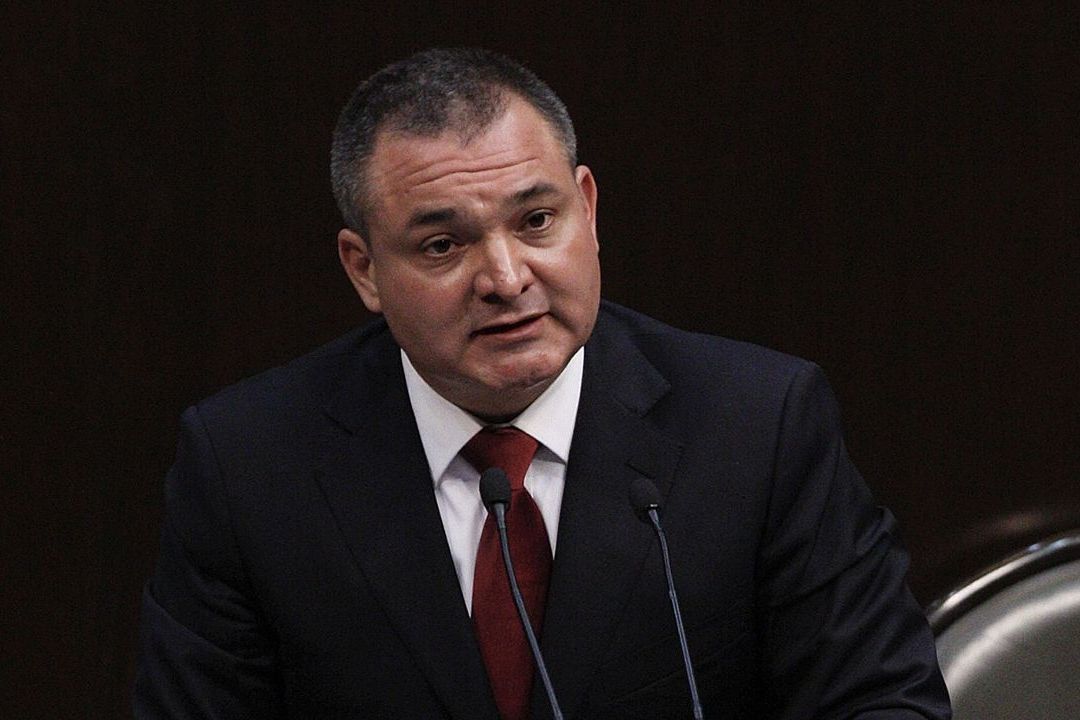 El secretario de Seguridad Pública, Genaro García Luna, durante una comparecencia