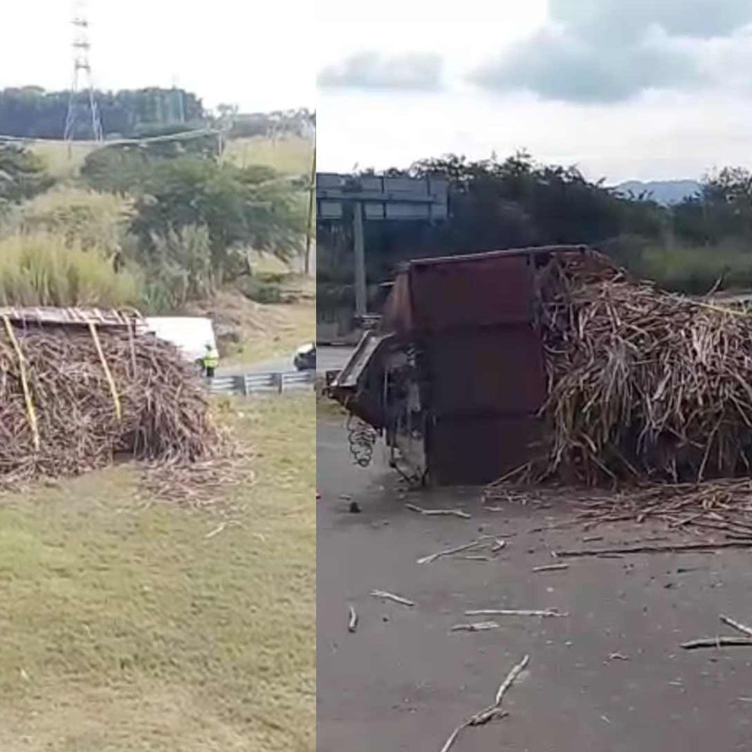 Vuelca Remolque de Camión Cañero en Tramo Rancho Viejo Trébol de Amatlán de Amatlán de los Reyes Veracruz