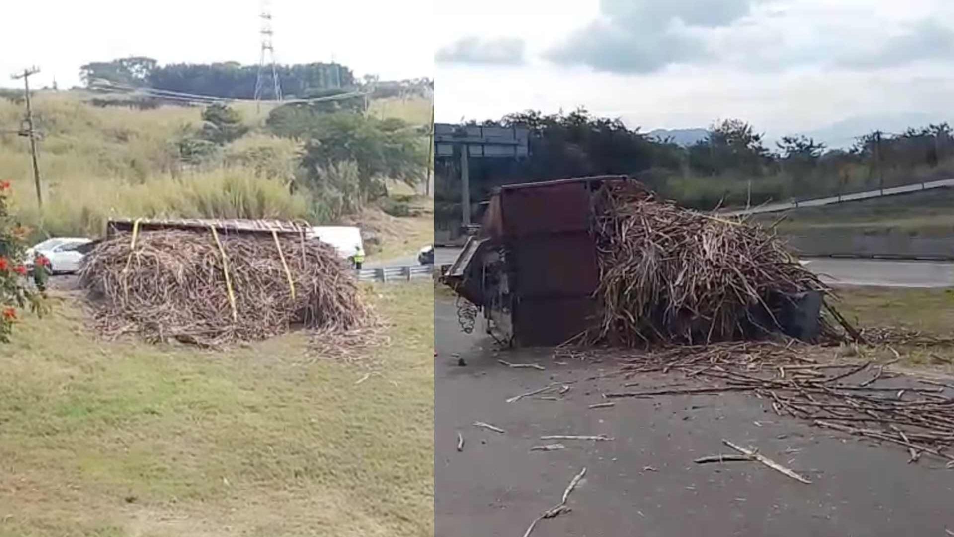 Vuelca Remolque de Camión Cañero en Tramo Rancho Viejo Trébol de Amatlán de Amatlán de los Reyes Veracruz
