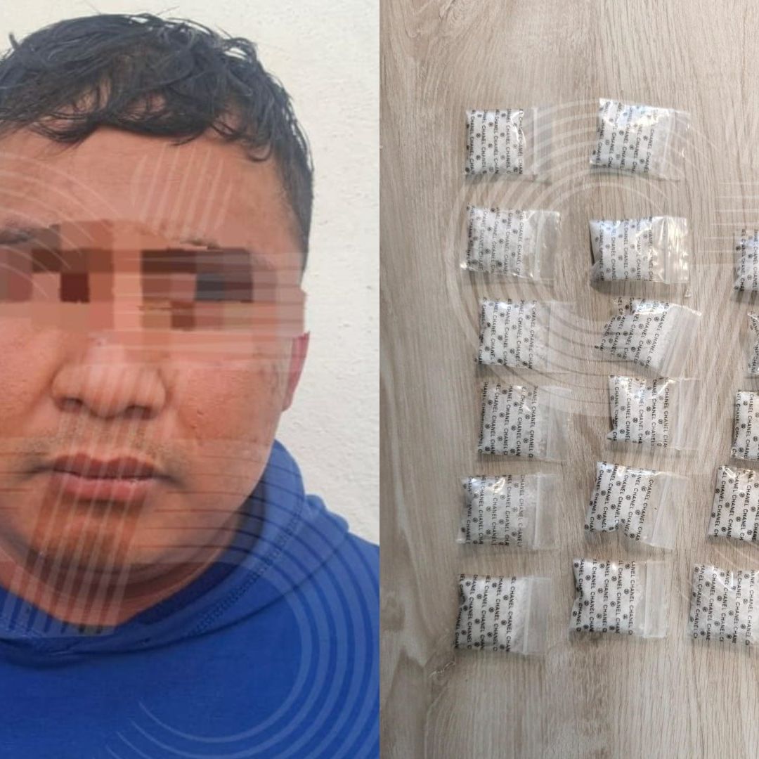 David N Detenido con 21 Dosis de Droga Cristal en Chiautempan Tlaxcala