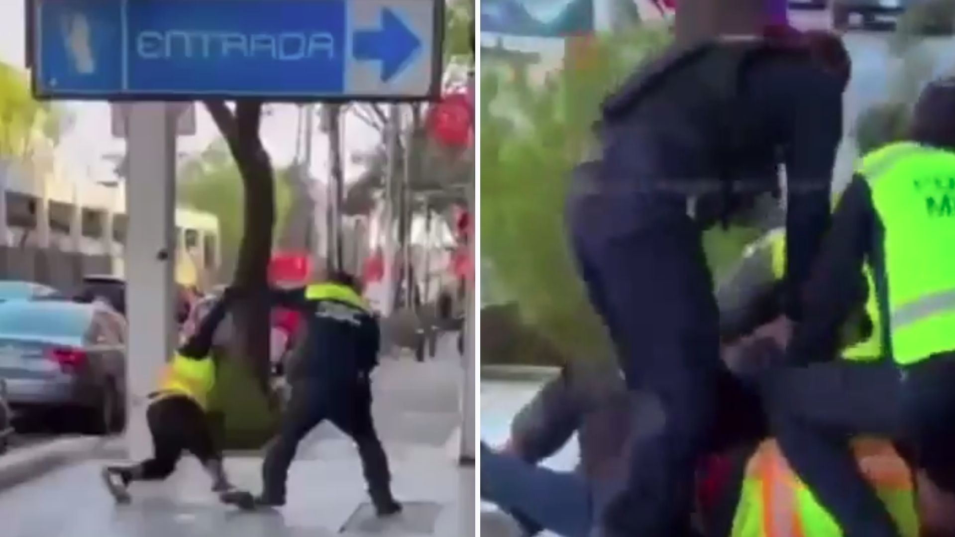 VIDEO: Policía de Tránsito Golpea a Sujeto Afuera del Metro San Antonio Abad Línea 2