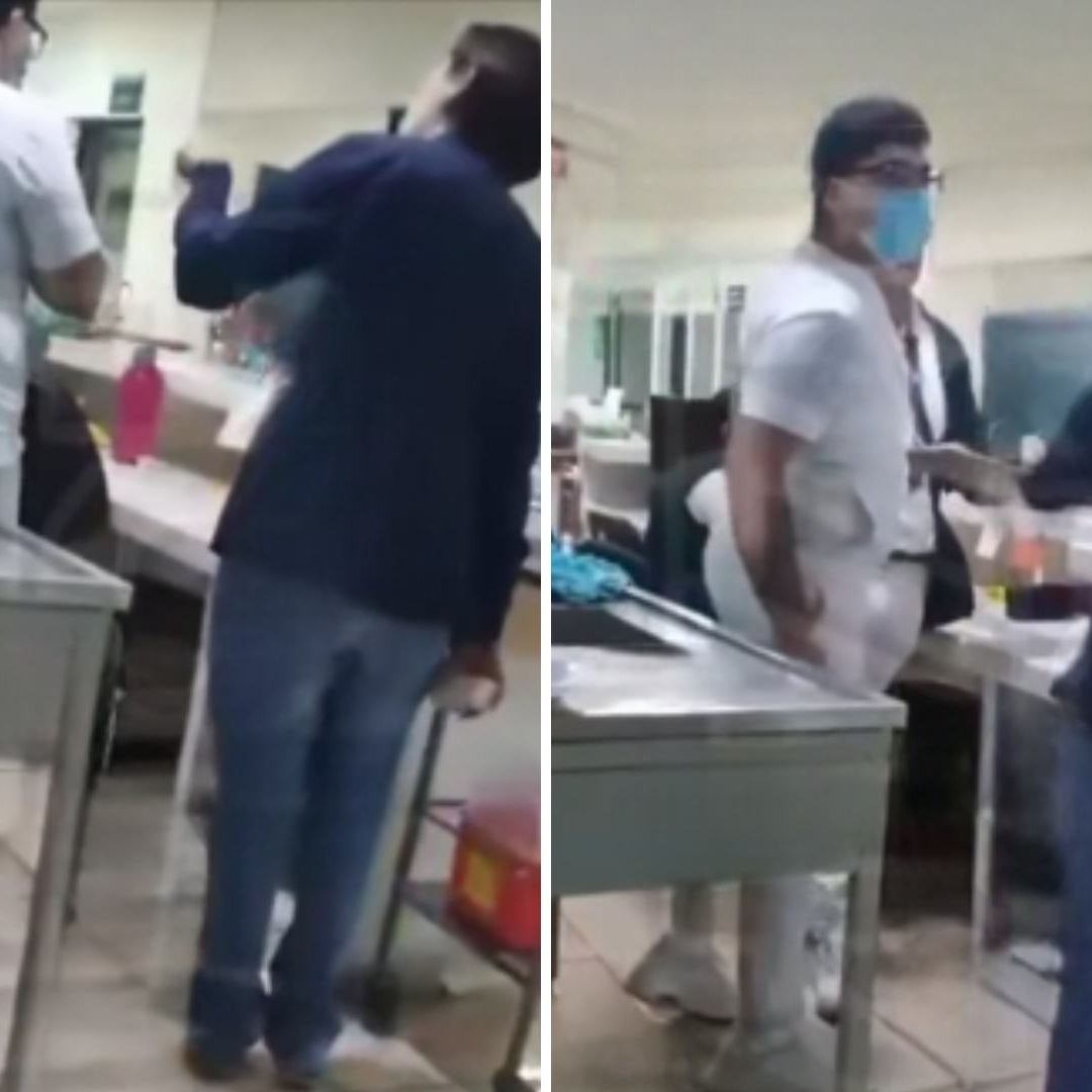 Captan Pelea entre Doctora y Enfermero de Hospital del IMSS en Edomex