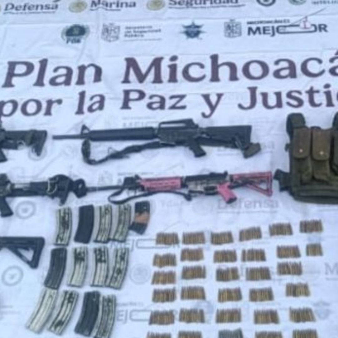 Decomisan Armamento y Caen 6 Hombres por Agredir Policias y Militares en Buenavista, Michoacán