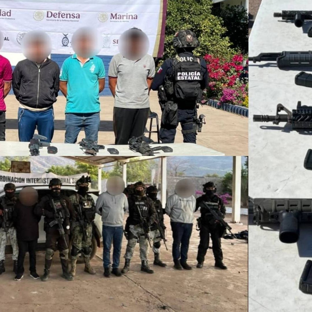 Foto de detenidos en operativo de seguridad en Badiraguato
