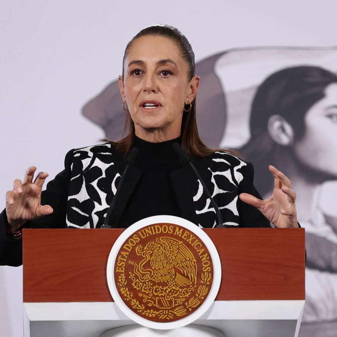 Claudia Sheinbaum durante conferencia de prensa en Palacio Nacional