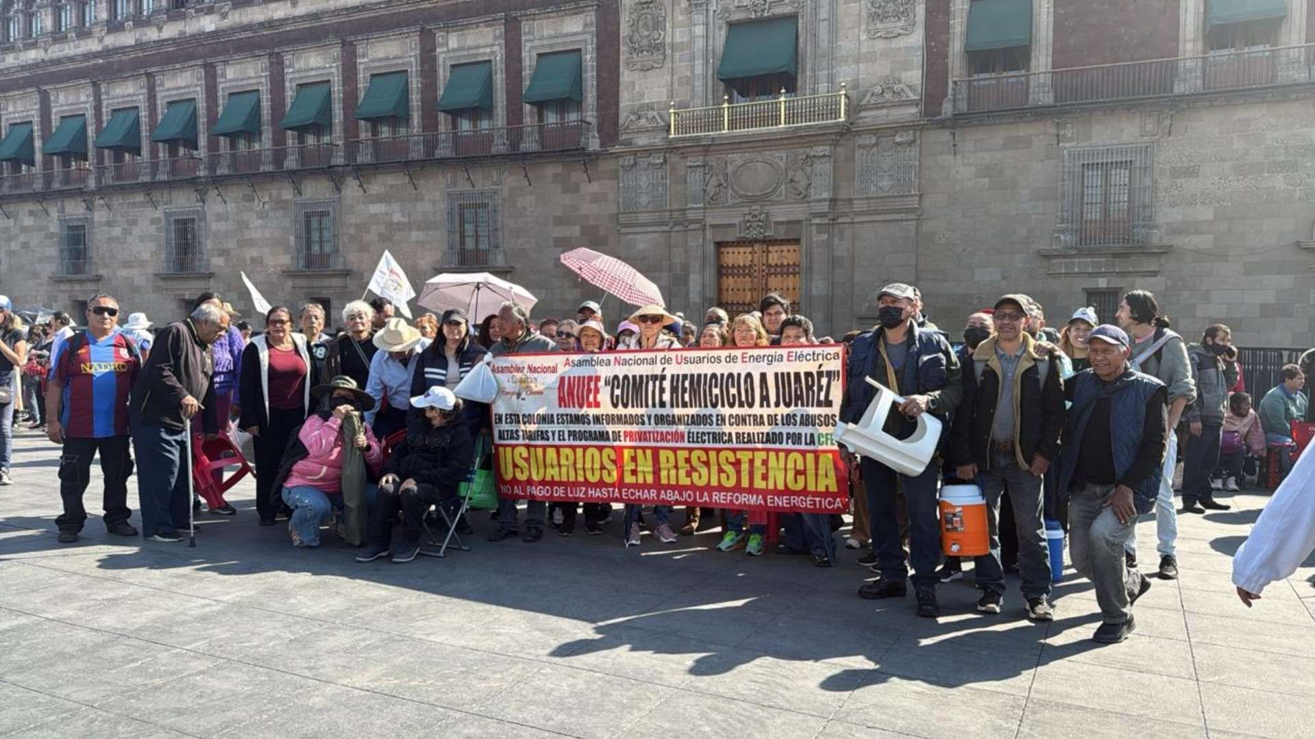 Protesta de la Asamblea Nacional de Usuarios de Energía Eléctrica en CDMX. Foto: N+
