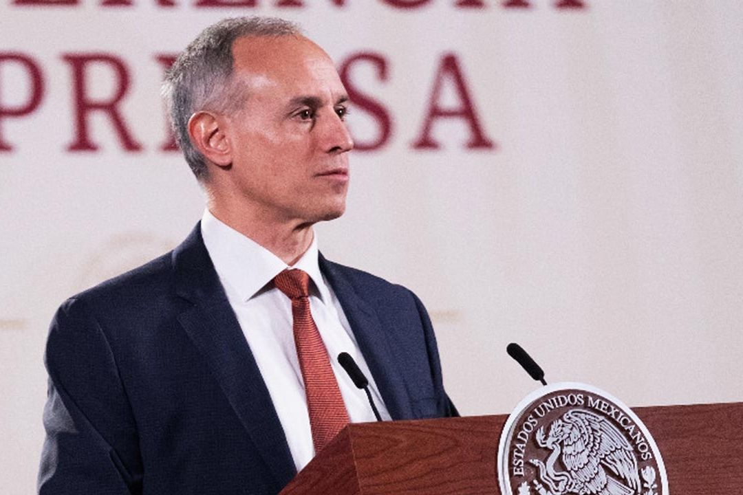 Hugo López-Gatell en conferencia mañanera de AMLO en Palacio Nacional