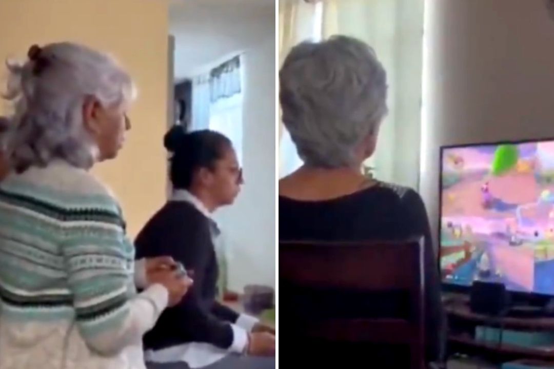 Un video de abuelitas gamers que se reúnen a jugar Mario Kart 8 Deluxe se han hecho viral en redes sociales