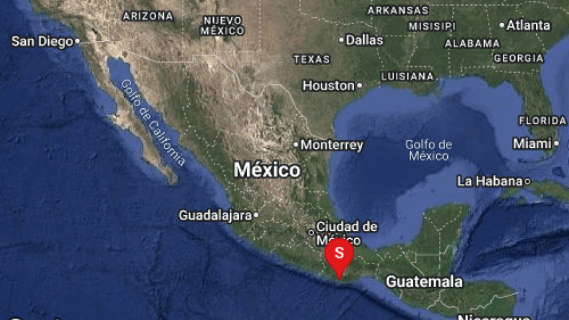 Sismo Magnitud 5,2 con Epicentro en Puerto Excondido Oaxaca Perceptible en Puebla