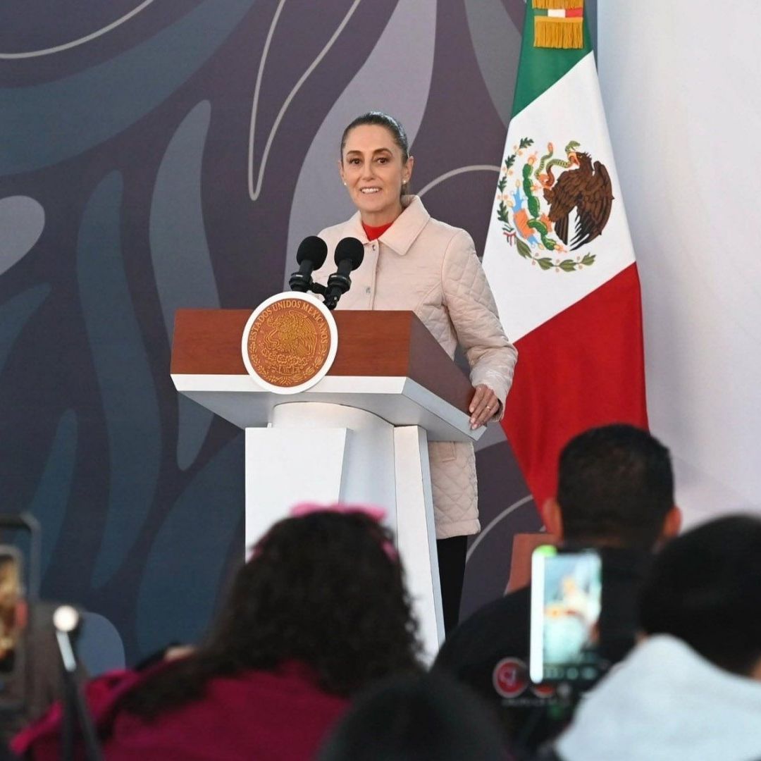 Claudia Sheinbaum durante conferencia de prensa desde Michoacán