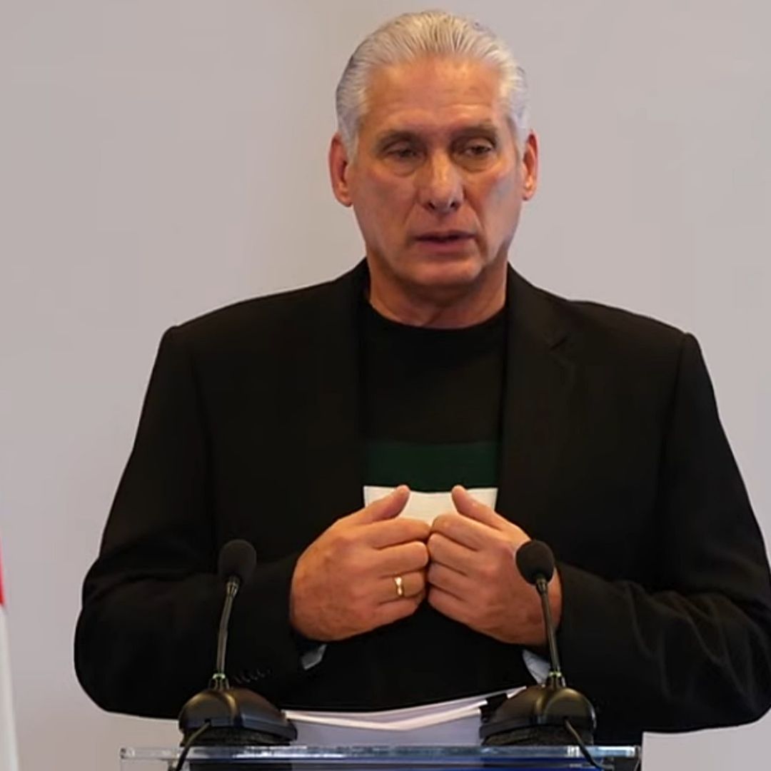 Presidente de Cuba en conferencia de prensa. Foto: YouTube Presidencia Cuba