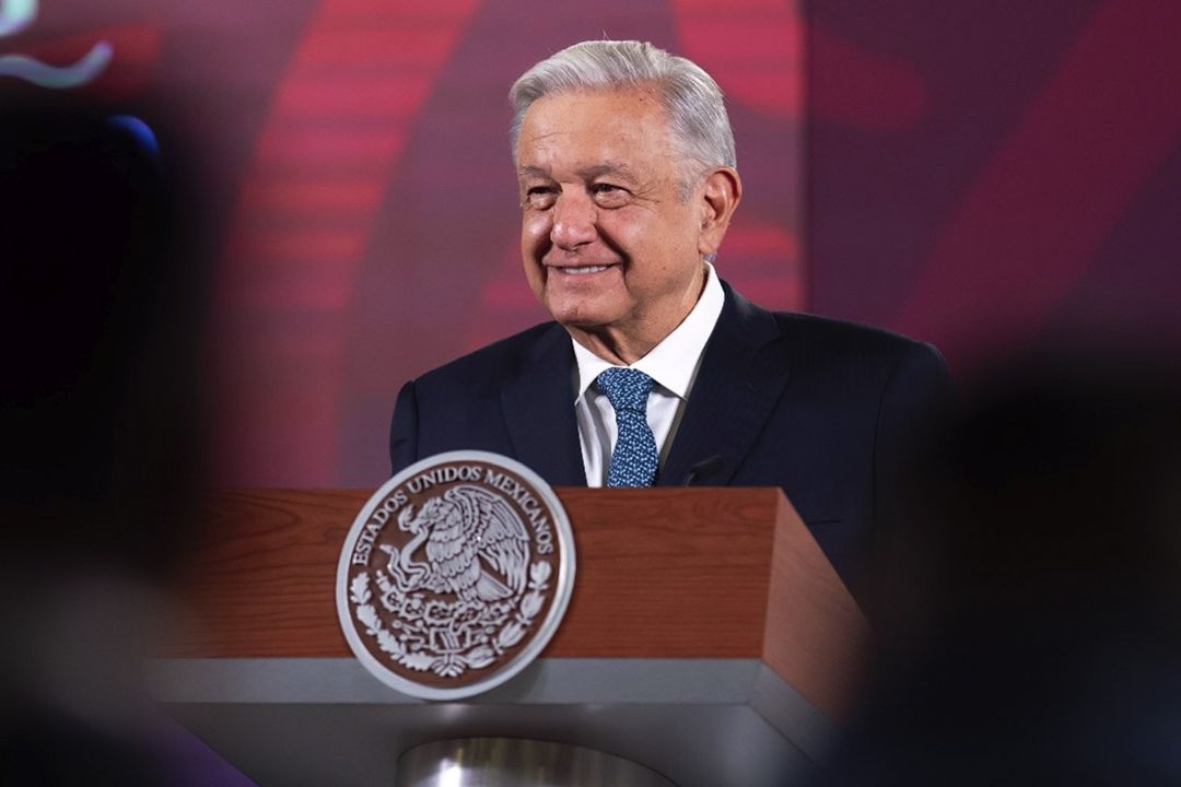 López Obrador en Palacio Nacional el 16 de agosto de 2023