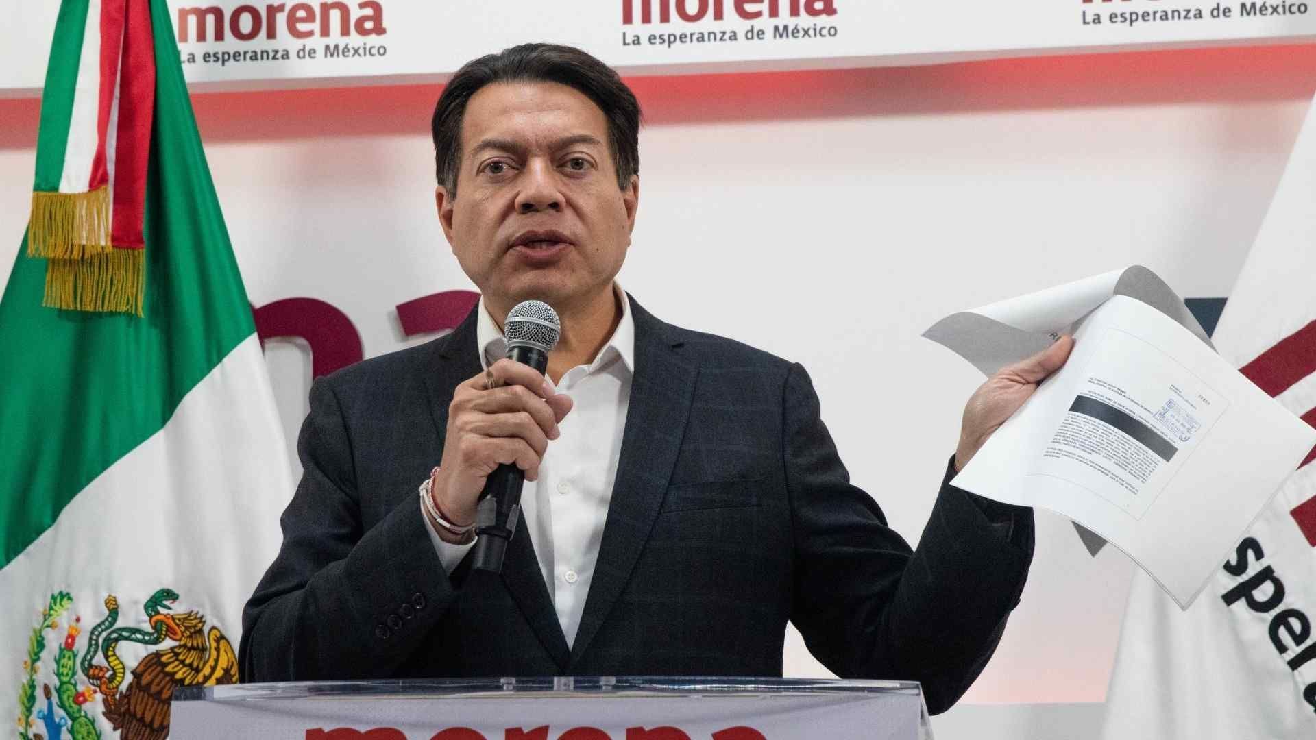 Mario Delgado, dirigente de Morena en conferencia