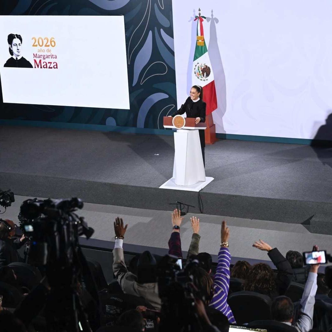 Claudia Sheinbaum durante conferencia de prensa este 2 de febrero 2026