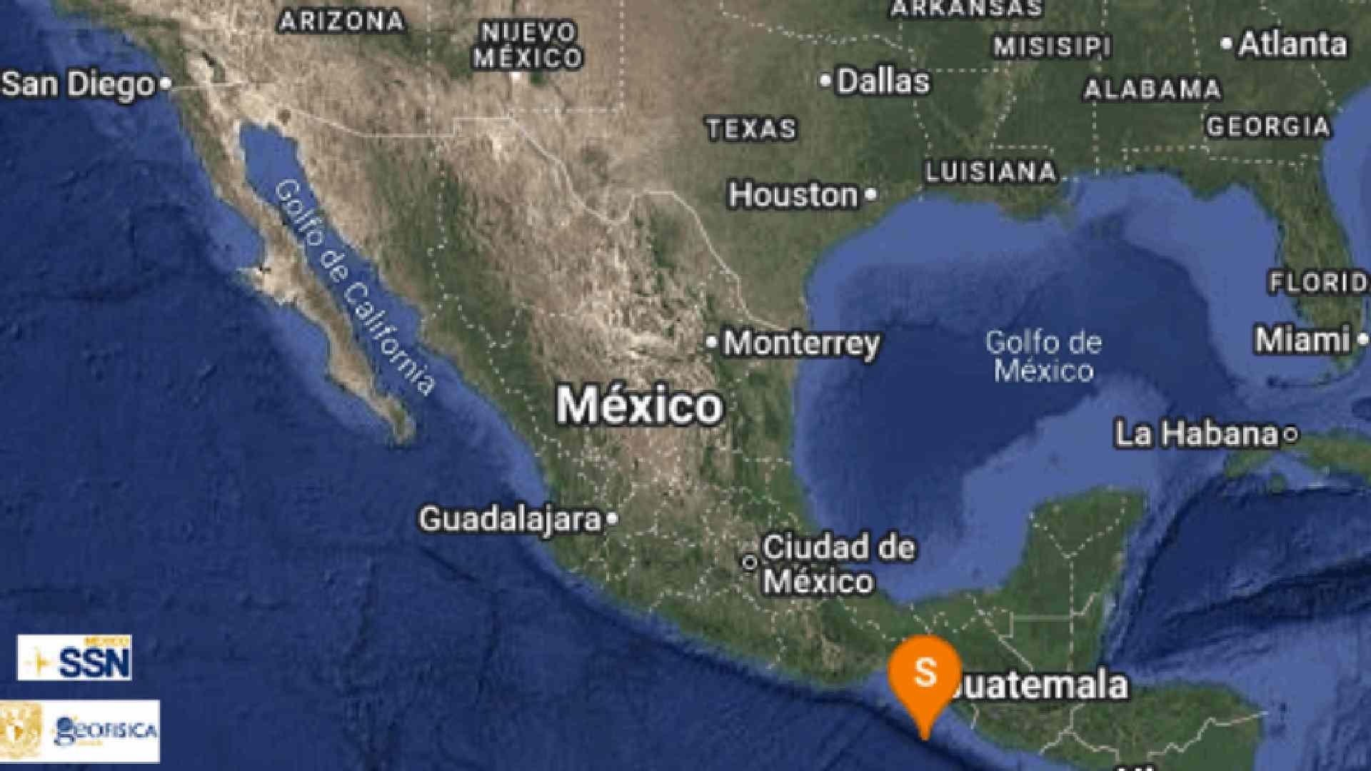 Sismo en Chiapas hoy. Foto: SSN