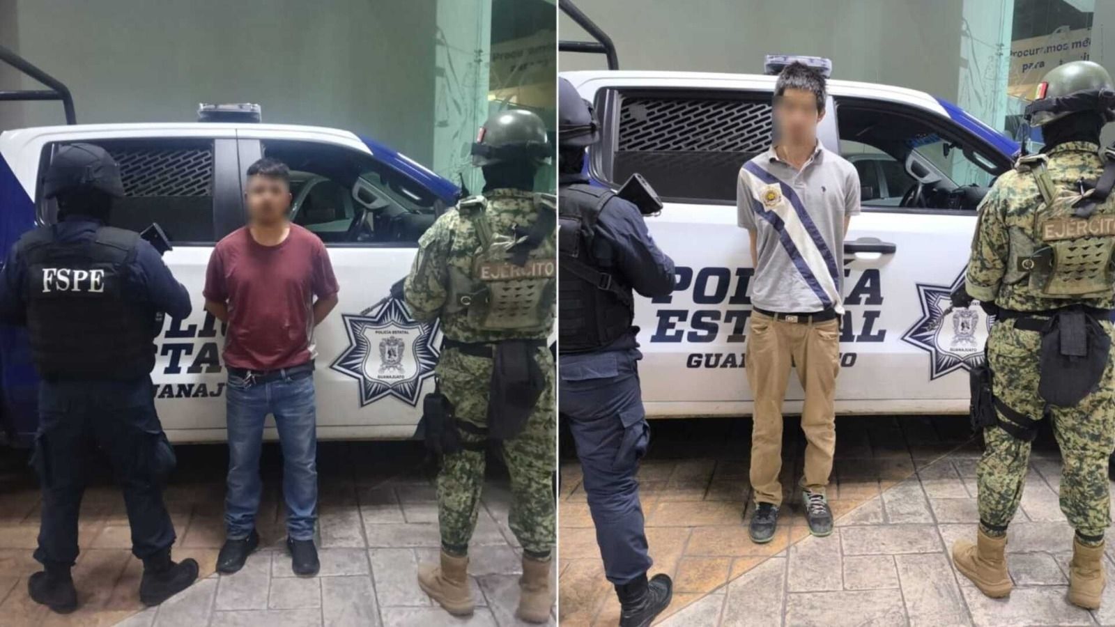 Detienen a Dos Hombres con Armas y Autos Robados en Yuriria Guanajuato