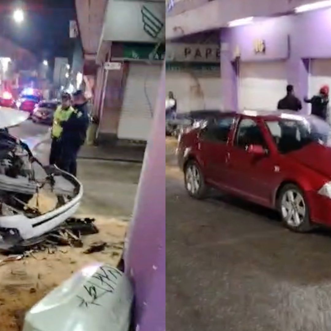 Vehículos siniestrados en choque ocurrdio en la calle 7 en el centro de Córdoba.