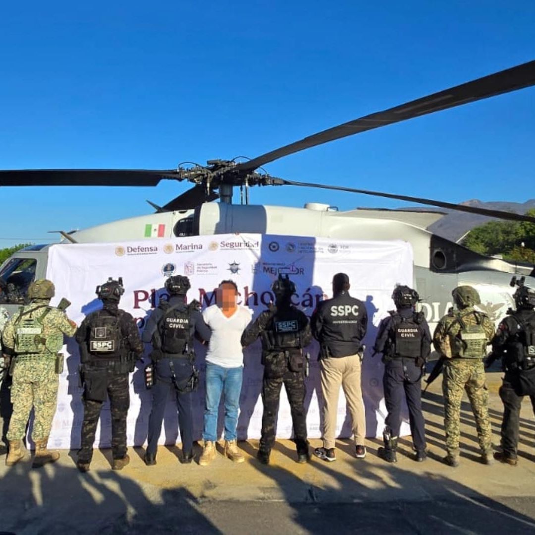 César Alejandro “N”, alias “El Botox”, fue detenido en Michoacán. Foto: Gabinete de Seguridad