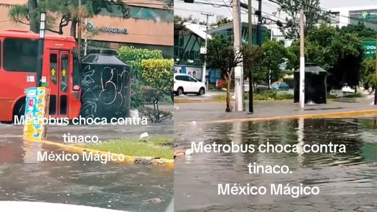 Tinaco Choca Contra Metrobús en Guadalajara