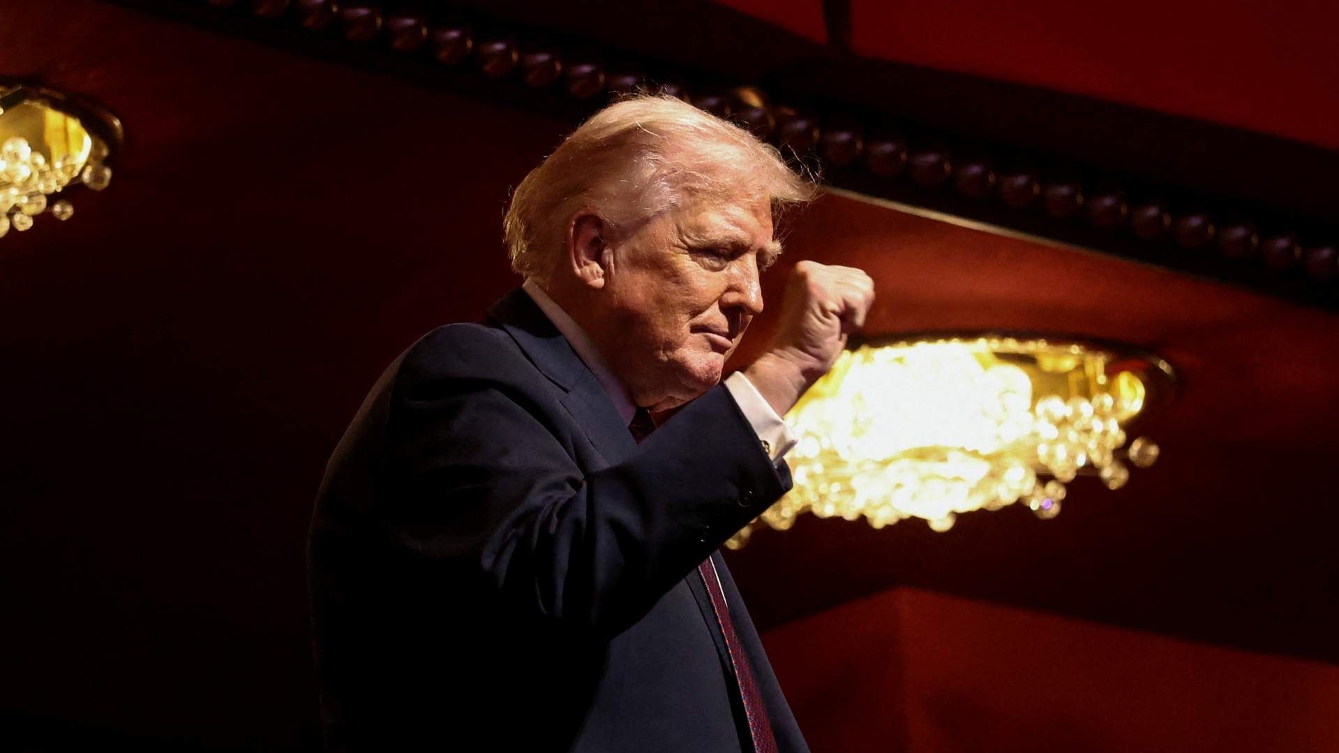 Donald Trump durante el estreno del documental 'Melania' en el Centro John F. Kennedy. Foto: Reuters