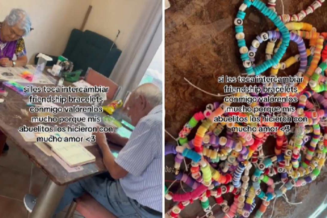 Se viraliza historia de abuelitos que ayudan a nieta swiftie a elaborar 'friendship bracelets'