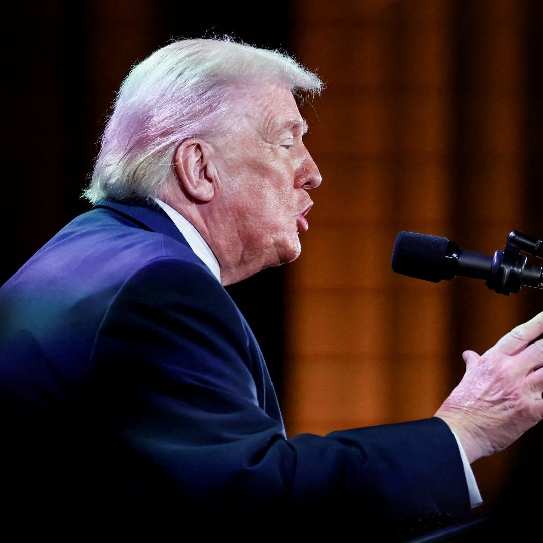 Donald Trump pronuncia discurso en cumbre del Departamento del Tesoro de Estados Unidos, el 28 de enero de 2026. Foto: Reuters