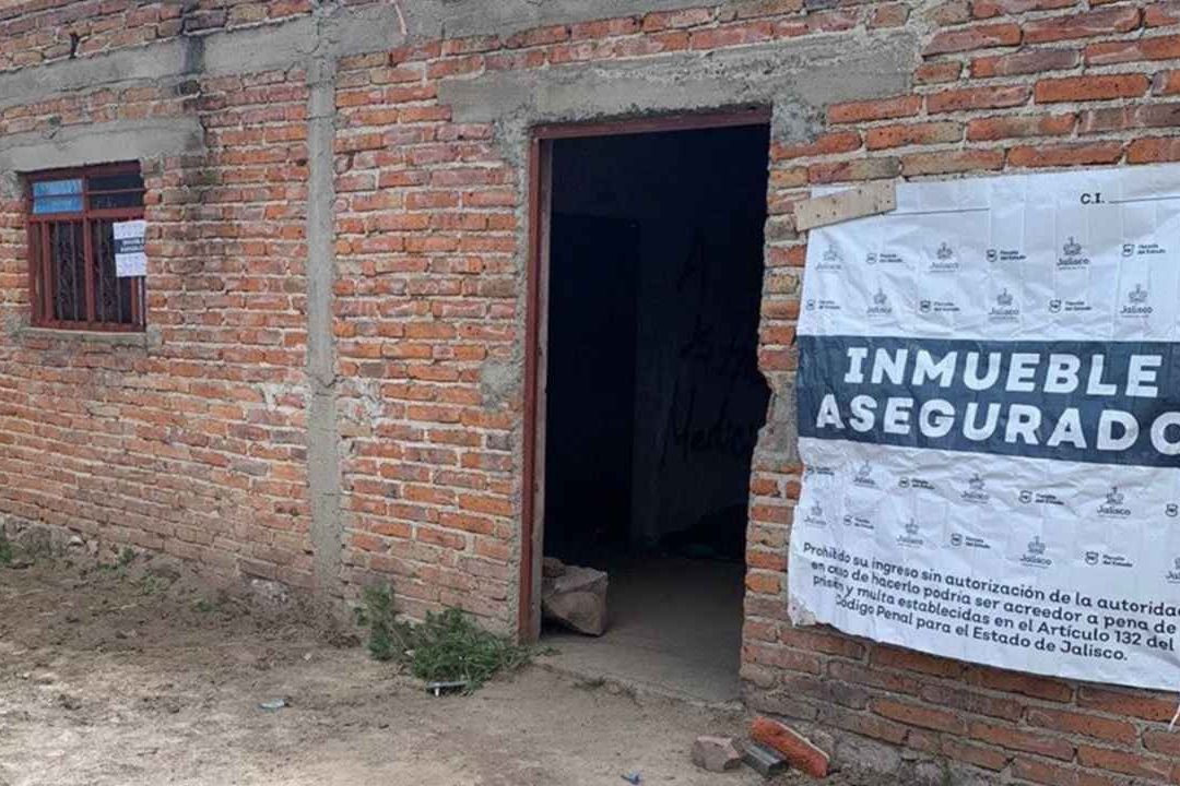 Inmueble asegurado por la Fiscalía de Jalisco, el 16 de agosto de 2023