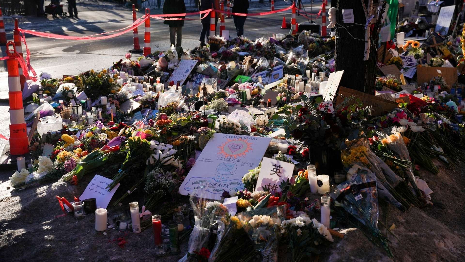 Memorial por asesinato de Alex Pretti, en Minneapolis.